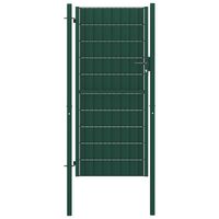 vidaXL Порта за ограда, PVC и стомана, 100x124 см, зелена