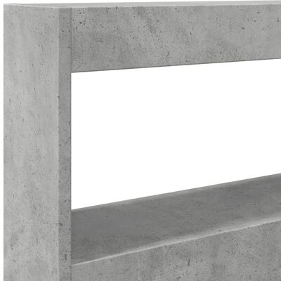vidaXL Табла шкаф с LED, бетонно сив, 120x17x102 см