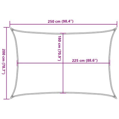 vidaXL Платно-сенник, 160 г/м², черно, 2x2,5 м, HDPE