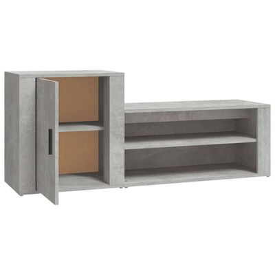 vidaXL Шкаф за обувки, бетонно сив, 130x35x54 см, инженерно дърво
