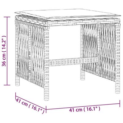 vidaXL Външни табуретки с възглавници 4 бр сиви 41x41x36 см полиратан