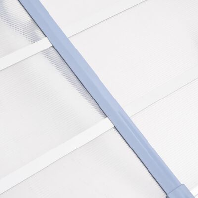 vidaXL Навес за врата, сиво и прозрачно, 358,5x90 см, поликарбонат