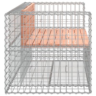 vidaXL Градинска пейка габион 143x71x65,5 см дугласко дърво масив