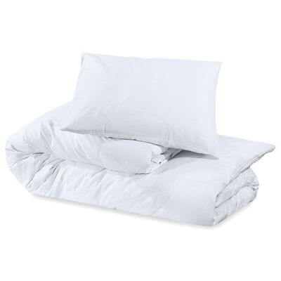 vidaXL Комплект спално бельо бял 155x220 см, олекотен микрофибър