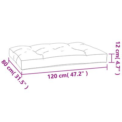 vidaXL Палетна възглавница, тюркоаз, 120x80x12 см, текстил