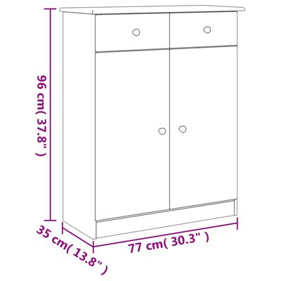 vidaXL Шкаф за обувки ALTA, 77x35x96 см, бор масив