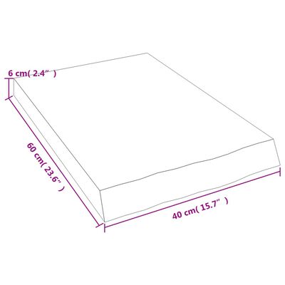 vidaXL Плот за баня тъмнокафяв 40x60x(2-6) см обработено масивно дърво