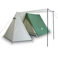vidaXL Къмпинг палатка за 3 души, зелена, водоустойчива