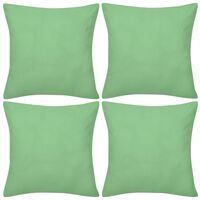 vidaXL Калъфки за възглавници 4 бр, памук, 40 x 40 см, ябълково зелено