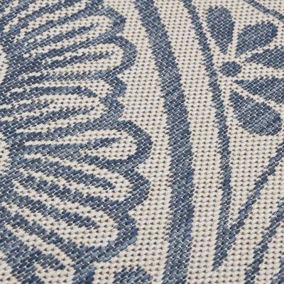 vidaXL Градински плоскотъкан килим, 200x280 см, синя шарка