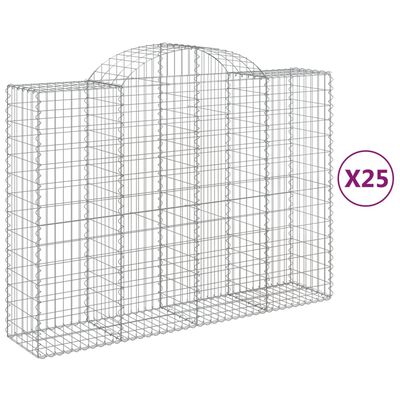 vidaXL Габионни кошници арка 25 бр 200x50x140/160см поцинковано желязо