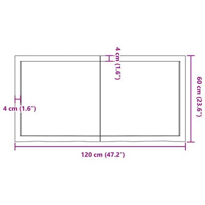 vidaXL Стенен рафт светлокафяв 120x60x(2-6) см обработен масивен дъб