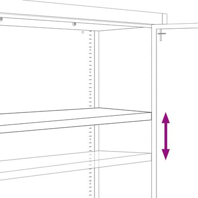 vidaXL Шкаф за папки сив 90x40x145 см стомана