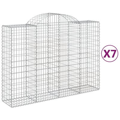 vidaXL Габионни кошници арка 7 бр 200x50x140/160 см поцинковано желязо