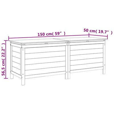 vidaXL Градинска кутия за съхранение бяла 150x50x56,5 см чам масив