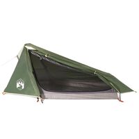 vidaXL Къмпинг палатка тунелна, за 1 човек, зелена, водоустойчива