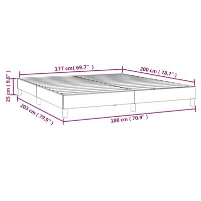 vidaXL Рамка за легло кремава 180x200 см плат