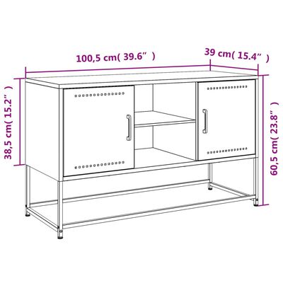 vidaXL ТВ шкаф, розов, 100,5x39x60,5 см, стомана