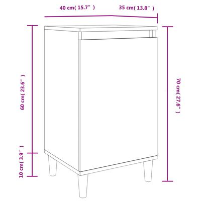 vidaXL Нощно шкафче, кафяв дъб, 40x35x70 см, инженерно дърво