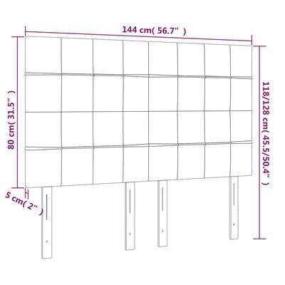 vidaXL LED горна табла за легло, тъмнозелена, 144x5x118/128 см, кадифе