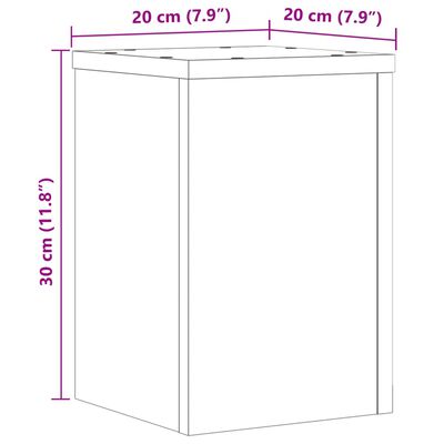 vidaXL Стойки за растения 2 бр бели 20x20x30 см инженерно дърво