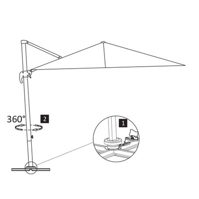 vidaXL Конзолен градински чадър с алуминиев прът, 300x300 см, таупе