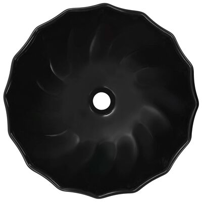 vidaXL Мивка, 46x17 см, керамична, черна