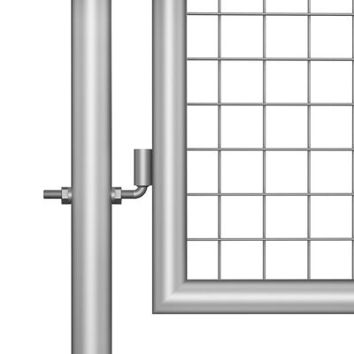 vidaXL Градинска врата, поцинкована стомана, 306x125 см, сребриста