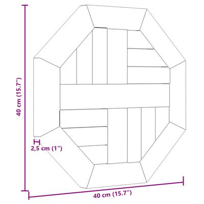 vidaXL Плот за маса 40x40x2,5 см осмоъгълен масивен бук