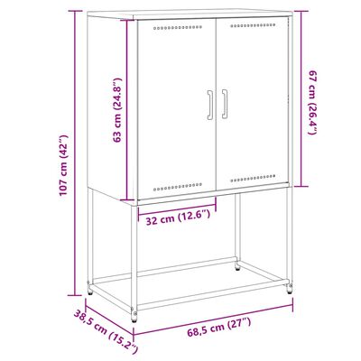 vidaXL ТВ шкаф, антрацит, 68x39x60,5 см, стомана