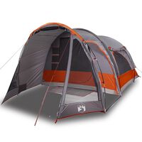 vidaXL Семейна палатка, 6-местна, сива, водоустойчива
