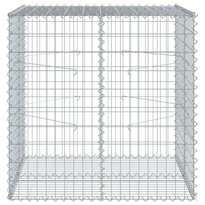 vidaXL Габионна кошница с капак, 100x100x100 см, поцинковано желязо