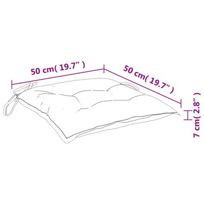 vidaXL Възглавници за столове 6 бр черно каре 50x50x7 см Оксфорд плат