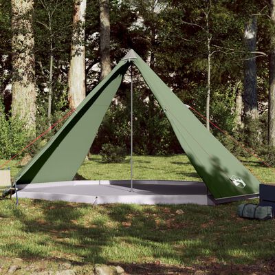 vidaXL Семейна палатка, типи, 8-местна, зелена, водоустойчива