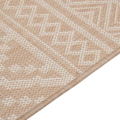 vidaXL Градински плоскотъкан килим, 200x280 см, кафяви шевици