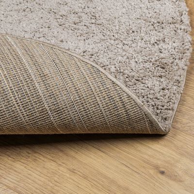 vidaXL Шаги килим с дълъг косъм "PAMPLONA" модерен бежов Ø 80 см