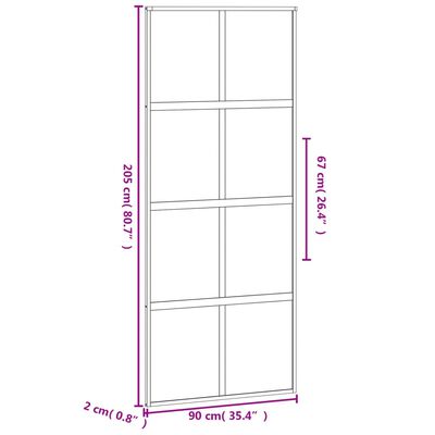 vidaXL Плъзгаща се врата, черна, 76x205 см, закалено стъкло и алуминий