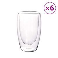 vidaXL Стъклени чаши с двойна стена 6 бр 450 мл