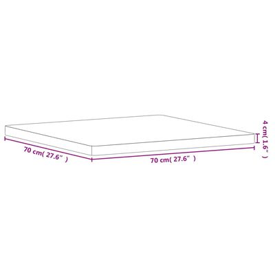 vidaXL Плот за маса 70x70x4 см квадратен масивен бук