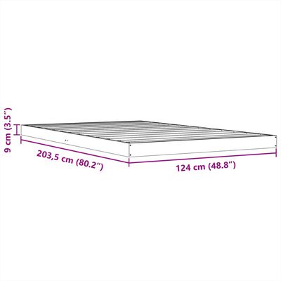 vidaXL Рамка за легло, восъчнокафяв, 120x200 см, борово дърво масив