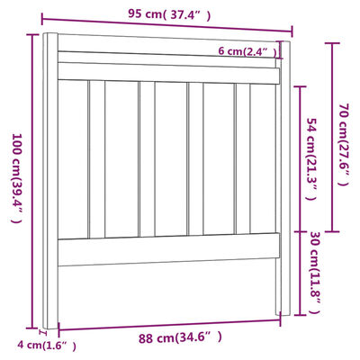 vidaXL Горна табла за легло, 95x4x100 см, бор масив