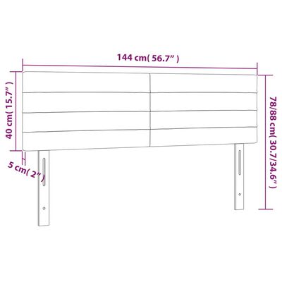 vidaXL Горни табли за легло, 2 бр, сини, 72x5x78/88 см, плат