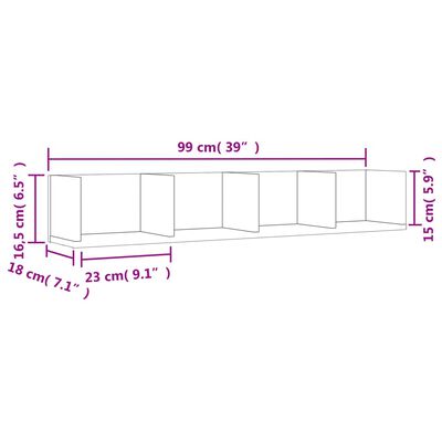 vidaXL Стенни шкафове, 2 бр, черни, 99x18x16,5 см, инженерно дърво