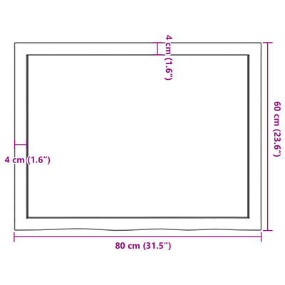 vidaXL Плот за баня тъмнокафяв 80x60x(2-6) см обработено масивно дърво