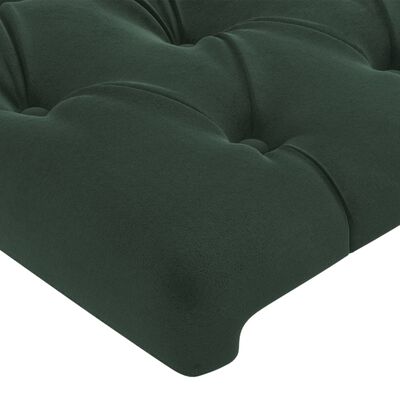 vidaXL Горни табли за легло, 2 бр, тъмнозелена, 72x7x78/88 см, кадифе