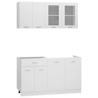 vidaXL Комплект кухненски шкафове от 4 части, бял, инженерно дърво