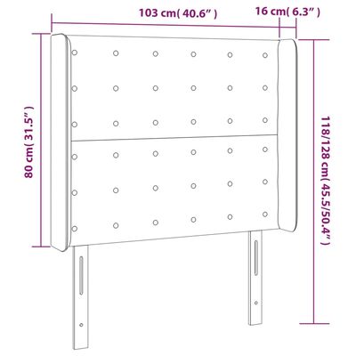 vidaXL Горна табла за легло с уши, таупе, 103x16x118/128 см, плат