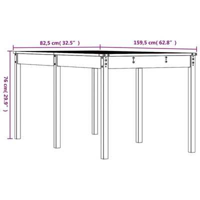 vidaXL Градинска маса, 159,5x82,5x76 см, дугласко дърво масив