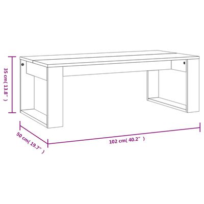 vidaXL Кафе маса, бетонно сива, 102x50x35 см, инженерно дърво