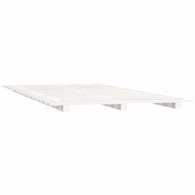 vidaXL Рамка за легло, бяла, 140х200 см, бор масив